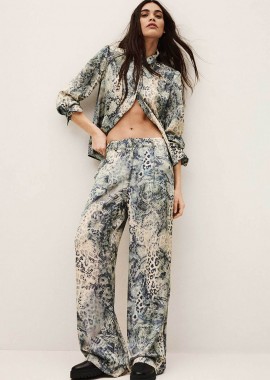 ba&sh γυναικείο παντελόνι με snake print 