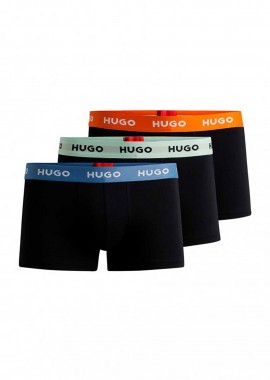 HUGO - Hugo Boss σετ ανδρικά εσώρουχα boxer με logo tape στο λάστιχο (3 τεμάχια) - 50517878 Μαύρο