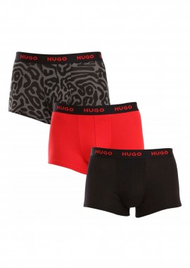HUGO - Hugo Boss σετ ανδρικά εσώρουχα boxer με logo tape στο λάστιχο (3 τεμάχια) - 50517894 Κόκκινο