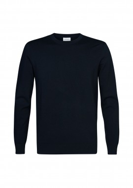 PROFUOMO - Profuomo ανδρικό πουλόβερ μονόχρωμο Regular Fit - PPVJ10017F Σκούρο Μπλε