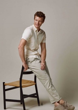 Profuomo ανδρικό chino παντελόνι μονόχρωμο Relaxed Fit 