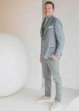 PROFUOMO - Profuomo ανδρικό chino παντελόνι Relaxed Fit - PPVQ10024B Πράσινο Σκούρο
