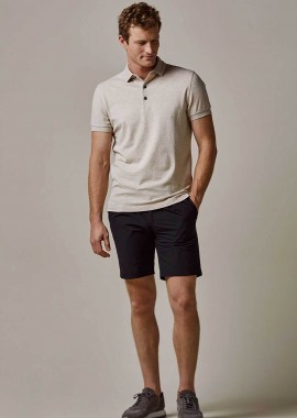 PROFUOMO - Profuomo ανδρική κοντομάνικη πόλο μπλούζα stretch Normal Fit - PPVJ10041H Μπεζ