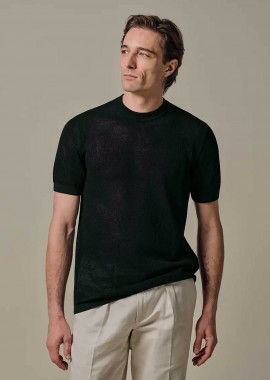 Profuomo ανδρικό T-shirt structured Regular Fit - PPXT10011A Σκούρο Μπλε