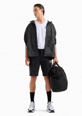EA7 - EA7 ανδρικό αδιάβροχο jacket με κουκούλα Oversized Fit - 3DPB01PNFHZ Μαύρο