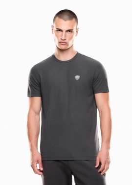 EA7 - EA7 ανδρικό T-shirt με logo patch Slim Fit - 8NPT16PJRGZ Ανθρακί
