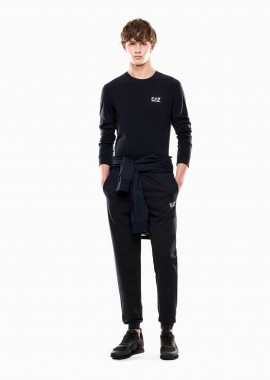 EA7 - EA7 ανδρικό παντελόνι φόρμας με λογότυπο Slim Fit - 8NPP66PJVRZ Μπλε Σκούρο