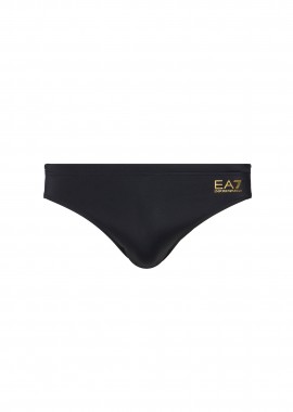 EA7 - EA7 ανδρικό μαγιό σλιπ με logo print - 7M000501AF14514 Μαύρο - Χρυσό