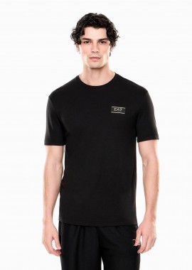 EA7 - EA7 ανδρικό T-shirt με logo patch Regular Fit - 7M001331AF13739 Μαύρο