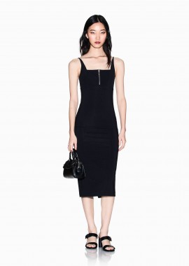 ARMANI EXCHANGE - Armani Exchange γυναικείο midi φόρεμα με λεπτές τιράντες - XW002056AF21295 Μαύρο