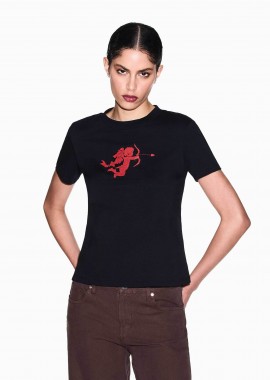 ARMANI EXCHANGE - Armani Exchange γυναικείο T-shirt με print και λογότυπο Regular Fit - XW002296AF17172 Μαύρο