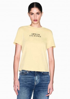 ARMANI EXCHANGE - Armani Exchange γυναικείο T-shirt με λογότυπο Regular Fit - XW002324AF10356 Κίτρινο Ανοιχτό