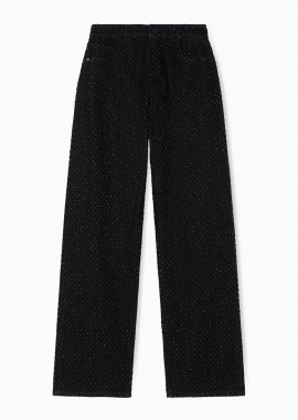 ARMANI EXCHANGE - Armani Exchange γυναικείο τζιν παντελόνι με στρας Relaxed Fit - XW000100AF18855 Μαύρο