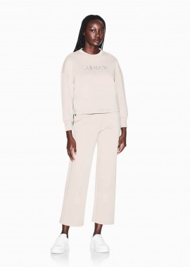 ARMANI EXCHANGE - Armani Exchange γυναικείο παντελόνι φόρμας με monogram Regular Fit - XW002840AF21298 Μπεζ