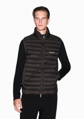 Armani Exchange ανδρικό αμάνικο μπουφάν με καπιτονέ σχέδιο Regular Fit - XM001576AF16927 Καφέ