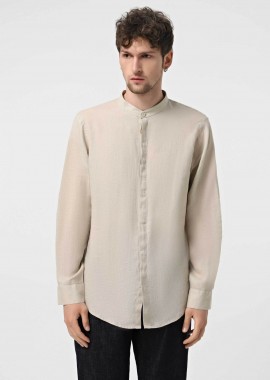 ARMANI EXCHANGE - Armani Exchange ανδρικό λινό πουκάμισο με μάο γιακά - XM001222AF14619 Μπεζ