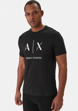 Armani Exchange ανδρικό T-shirt με logo print Slim Fit - XM002683AF10356 Μαύρο