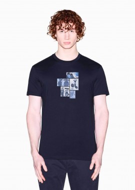 ARMANI EXCHANGE - Armani Exchange ανδρικό T-shirt με graphic print Regular Fit - XM002780AF10358 Σκούρο Μπλε