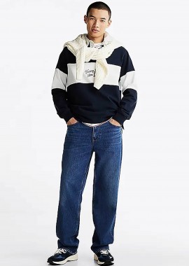 TOMMY JEANS - Tommy Jeans ανδρικό τζιν παντελόνι πεντάτσεπο Straight Fit - DM0DM21167 Denim Blue Σκούρο
