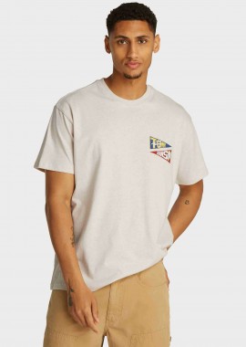 TOMMY JEANS - Tommy Jeans ανδρικό T-shirt με λογότυπο - DM0DM20350 Κρέμ
