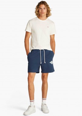 TOMMY JEANS - Tommy Jeans ανδρικό αθλητικό σορτς με λογότυπο Regular Fit - DM0DM20936 Μπλε Σκούρο