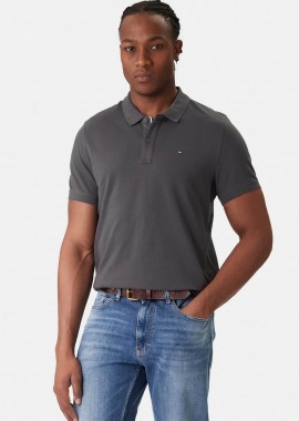 TOMMY JEANS - Tommy Jeans ανδρική μπλούζα πόλο μονόχρωμη Slim Fit - DM0DM20676 Ανθρακί