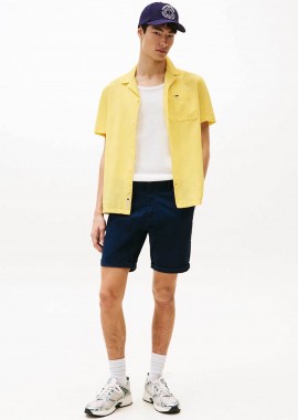 TOMMY JEANS - Tommy Jeans ανδρική βερμούδα chino Slim Fit - DM0DM21950 Μπλε Σκούρο