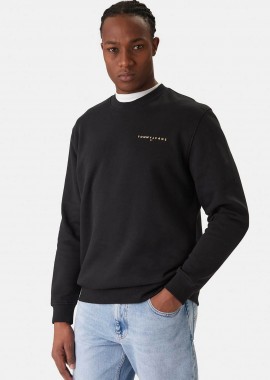 TOMMY JEANS - Tommy Jeans ανδρική μπλούζα φούτερ με logo print Regular Fit - DM0DM20249 Μαύρο