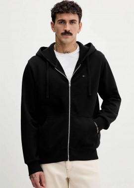 TOMMY JEANS - Tommy Jeans ανδρική ζακέτα φούτερ με λογότυπο Relaxed Fit - DM0DM21814 Μαύρο