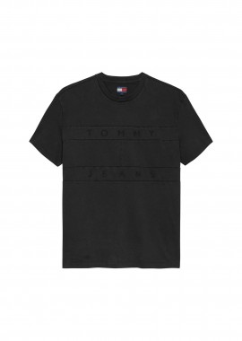 TOMMY JEANS - Tommy Jeans ανδρικό T-shirt με λογότυπο Regular Fit - DM0DM22312 Μαύρο