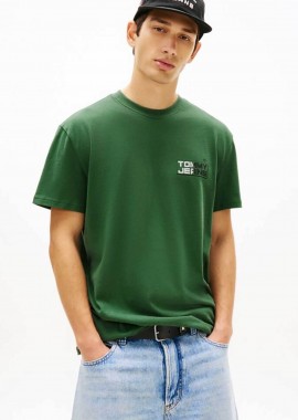 TOMMY JEANS - Tommy Jeans ανδρικό T-shirt με logo print Relaxed Fit - DM0DM22536 Κυπαρισσί
