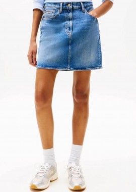 Tommy Jeans γυναικεία denim mini φούστα πεντάτσεπη Regular Fit - DW0DW20136 Denim Blue