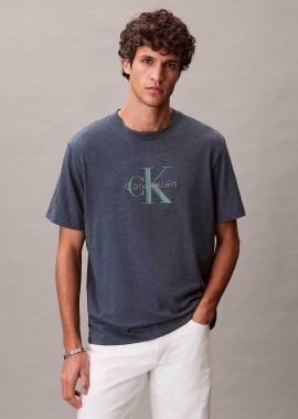 CALVIN KLEIN JEANS - Calvin Klein Jeans ανδρικό T-shirt μονόχρωμο με λογότυπο - LV04RB862G Γκρι Σκούρο