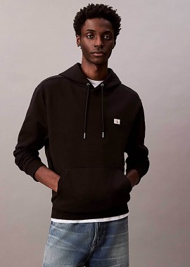 Calvin Klein Jeans ανδρική μπλούζα φούτερ με κουκούλα και λογότυπο Regular Fit - LV04RC274G Μαύρο