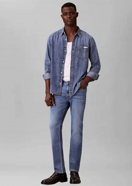 Calvin Klein Jeans ανδρικό τζιν παντελόνι πεντάτσεπο Slim Fit - LV04RE776G Denim Blue