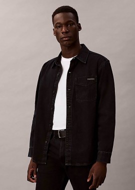 CALVIN KLEIN JEANS - Calvin Klein Jeans ανδρικό denim overshirt με τσέπη και logo patch Regular Fit