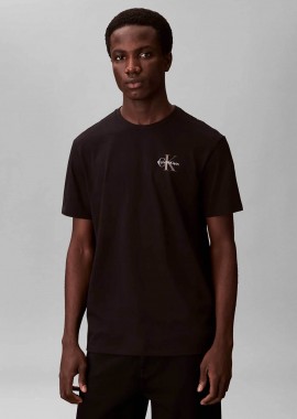 CALVIN KLEIN JEANS - Calvin Klein Jeans ανδρικό T-shirt μονόχρωμο με λογότυπο Regular Fit - LV04RF278G Μαύρο