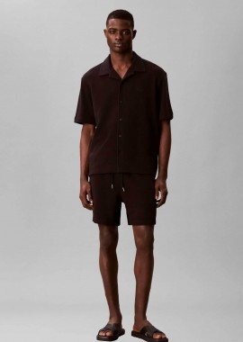 CALVIN KLEIN JEANS - Calvin Klein Jeans ανδρική βερμούδα με waffle pattern Regular Fit - LV04RC248G Μαύρο