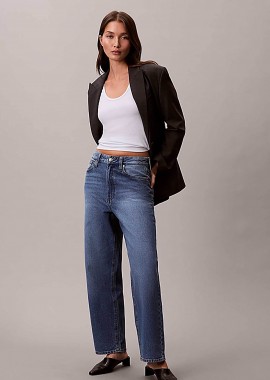 Calvin Klein Jeans γυναικείο παντελόνι τζιν Barrel Fit - LV047E626G Denim Blue