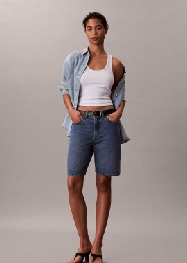 CALVIN KLEIN JEANS - Calvin Klein Jeans γυναικεία denim βερμούδα - LV047F674G Denim Blue