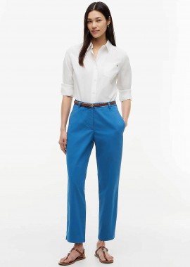 TOMMY HILFIGER - Tommy Hilfiger γυναικείο παντελόνι chino Slim Straight Fit - WW0WW49647 Μπλε