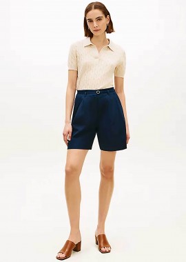 Tommy Hilfiger γυναικείο σορτς Regular Fit - WW0WW49040 Μπλε Σκούρο