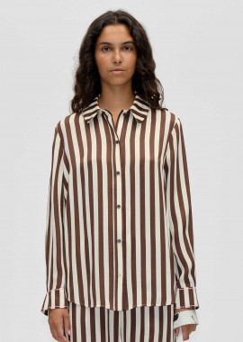 STINE GOYA - Stine Goya γυναικείο πουκάμισο ριγέ - SG-SS26-T091E-2263 Καφέ