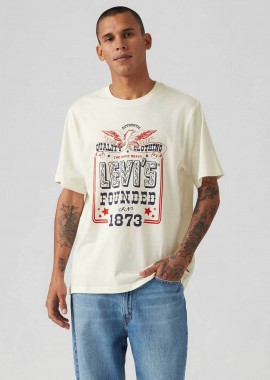 LEVI'S - Levi's® ανδρικό T-shirt με print και λογότυπο Relaxed Fit - 161431924 Εκρού