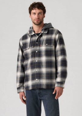 LEVI'S - Levi's® ανδρικό overshirt flannel με καρό σχέδιο και κουκούλα Standard Fit