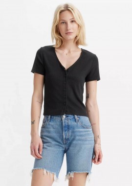 LEVI'S - Levi's® γυναικεία μπλούζα ribbed με κουμπιά και V λαιμόκοψη Slim Fit