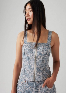 LEVI'S - Levi's® γυναικείο αμάνικο denim τοπ με all-over print Slim Fit