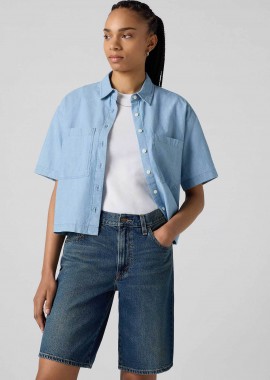 Levi's® γυναικείο πουκάμισο cropped με τσέπες Relaxed Fit 