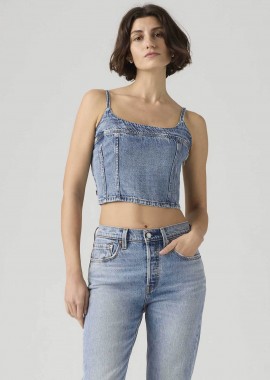 LEVI'S - Levi's® γυναικείο denim τοπ αμάνικο cropped Slim Fit