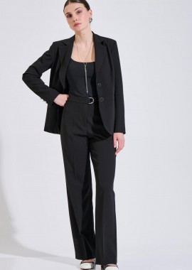 BILL COST - Bill Cost γυναικείο παντελόνι μονόχρωμο Classic Straight Fit - 10-031079-0 Μαύρο